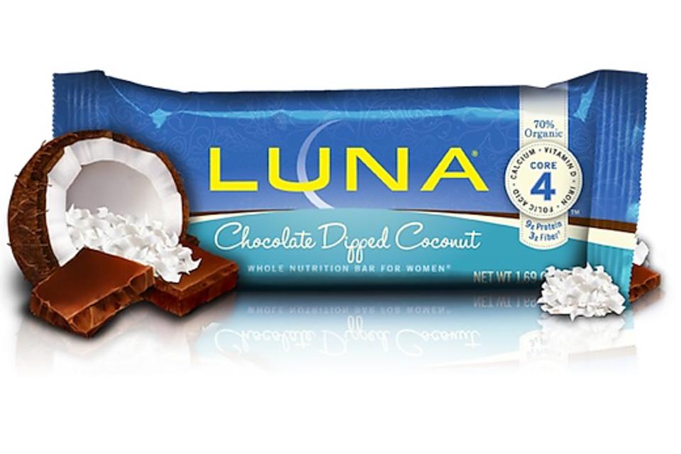 LUNA Chocolate-Dipped Coconut Bar - the Perfect On-to-go Snack!