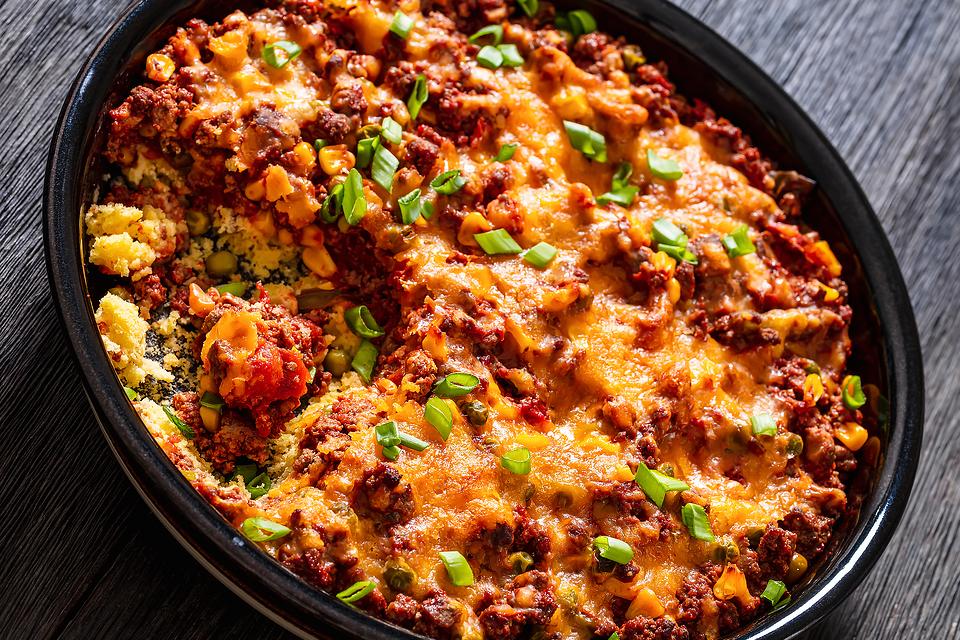 Mardi Gras Cajun Cornbread Ground Beef Casserole Recipe Deserves a Parade