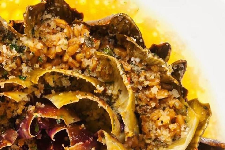 Chef Adrianne Calvo's Garlic Lemon Butter Steamed Artichokes Recipe With Farro Will Blow Your Mind