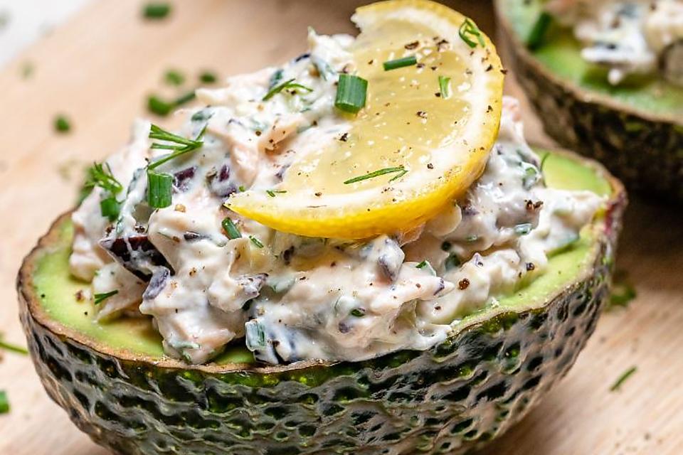 Clean-Eating Stuffed Avocado Recipe With Salmon Makes Eating Healthy So Tasty