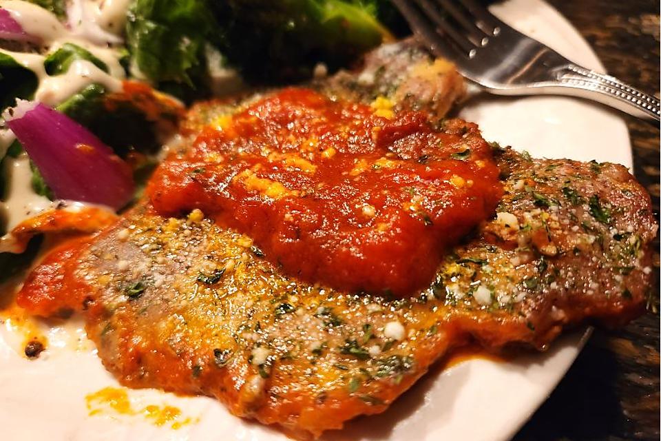 15-Minute Crispy Pork Chops Recipe With Italian Tomato Sauce & Parmigiano-Reggiano