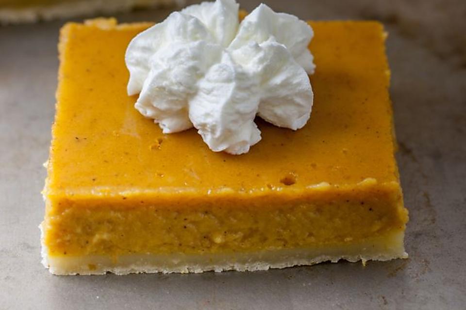 A Chef's Egg-free & Gluten-free Creamy Pumpkin Squares Recipe