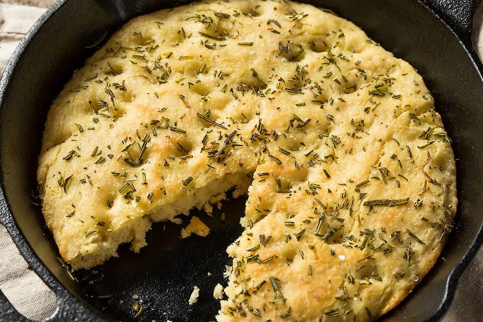 Skillet Focaccia Bread with Rosemary