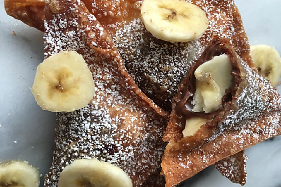 fried bananas with nutella