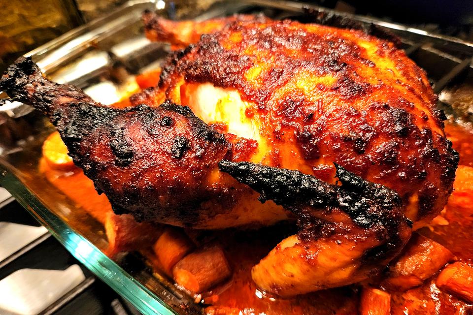 Whole-Roasted Harissa Chicken