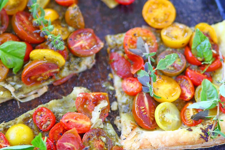 30-Minute Fresh Heirloom Tomato Tart Recipe With Lemon, Herbs & Ricotta, Appetizers