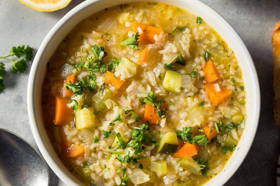 Healthy & Hearty Lemon Chicken & Rice Soup Recipe for Soup Night