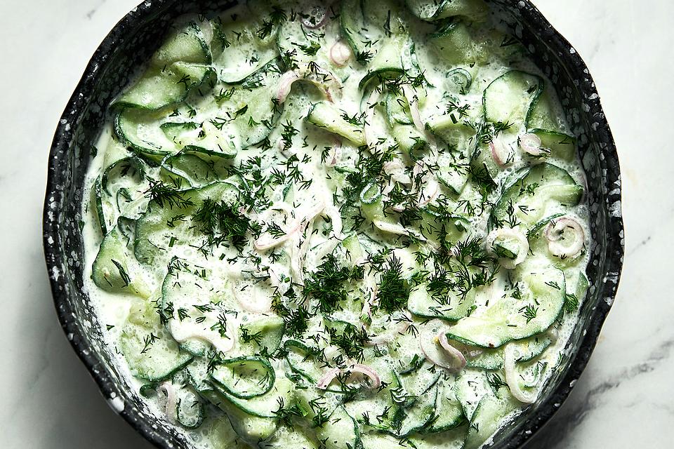 Creamy Shaved Cucumber Dill Salad Recipe With Lemon Is So Refreshing  (6 Ingredients)