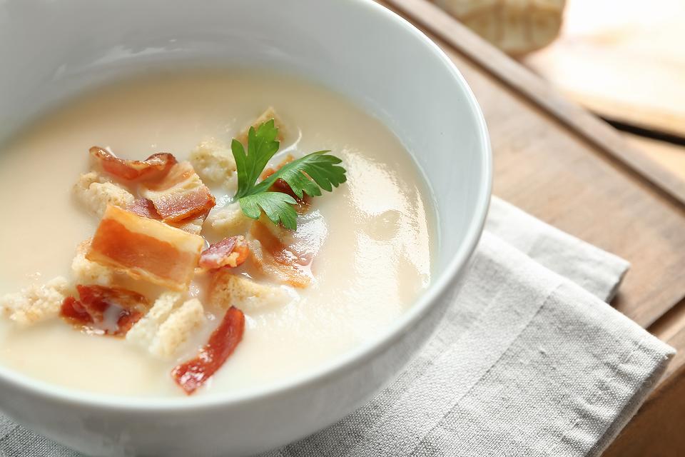 Chef's Creamy Potato Soup Recipe With Crispy Bacon Is Crazy Good