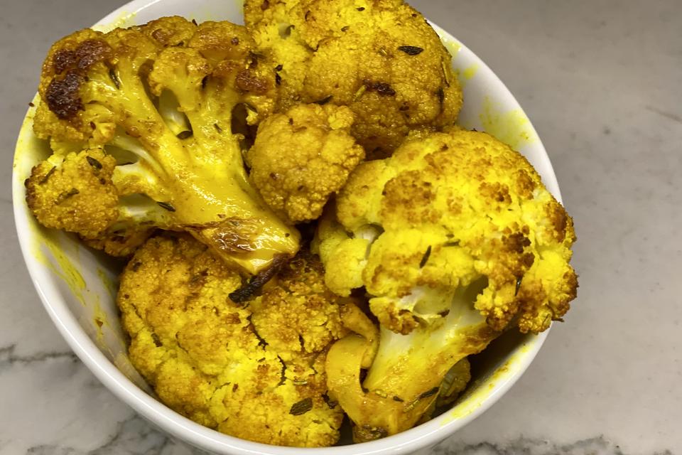 Zesty Turmeric Cauliflower Recipe: This Broiled Cauliflower Recipe Is Popping With Turmeric & Rosemary