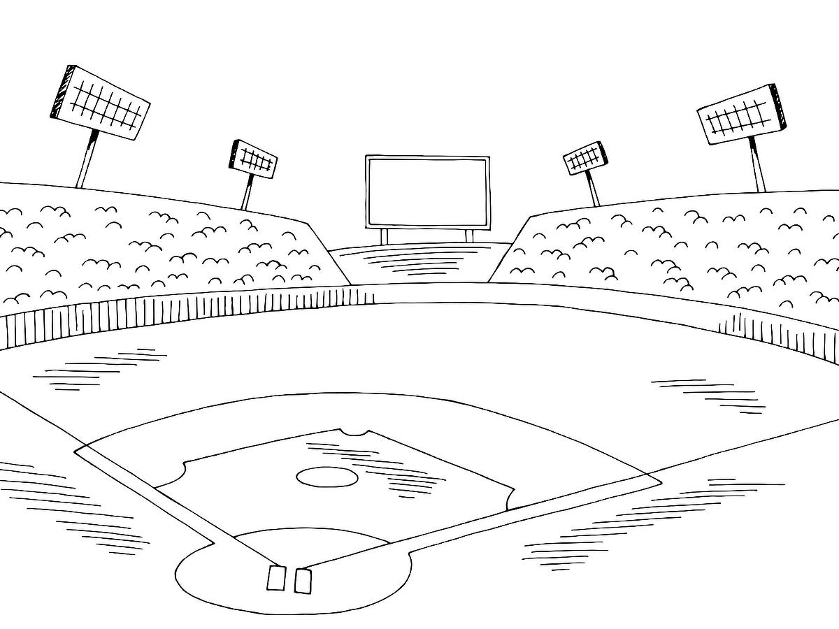 Baseball Field Coloring Pages Printable 18 Image Colo Vrogue co