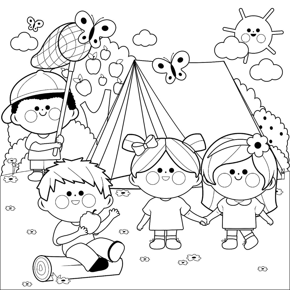 Camping Coloring Pages Free Camping Coloring Pages Kids Colorear Tent Printable Sheets Para 