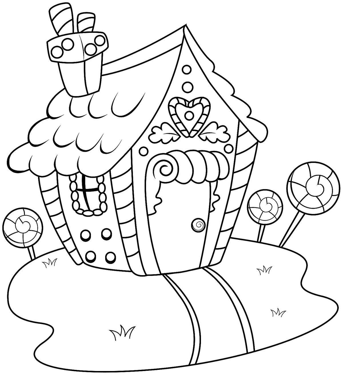 Gingerbread House Coloring Pages Printable Coloring Activity Game Pages Featuring 