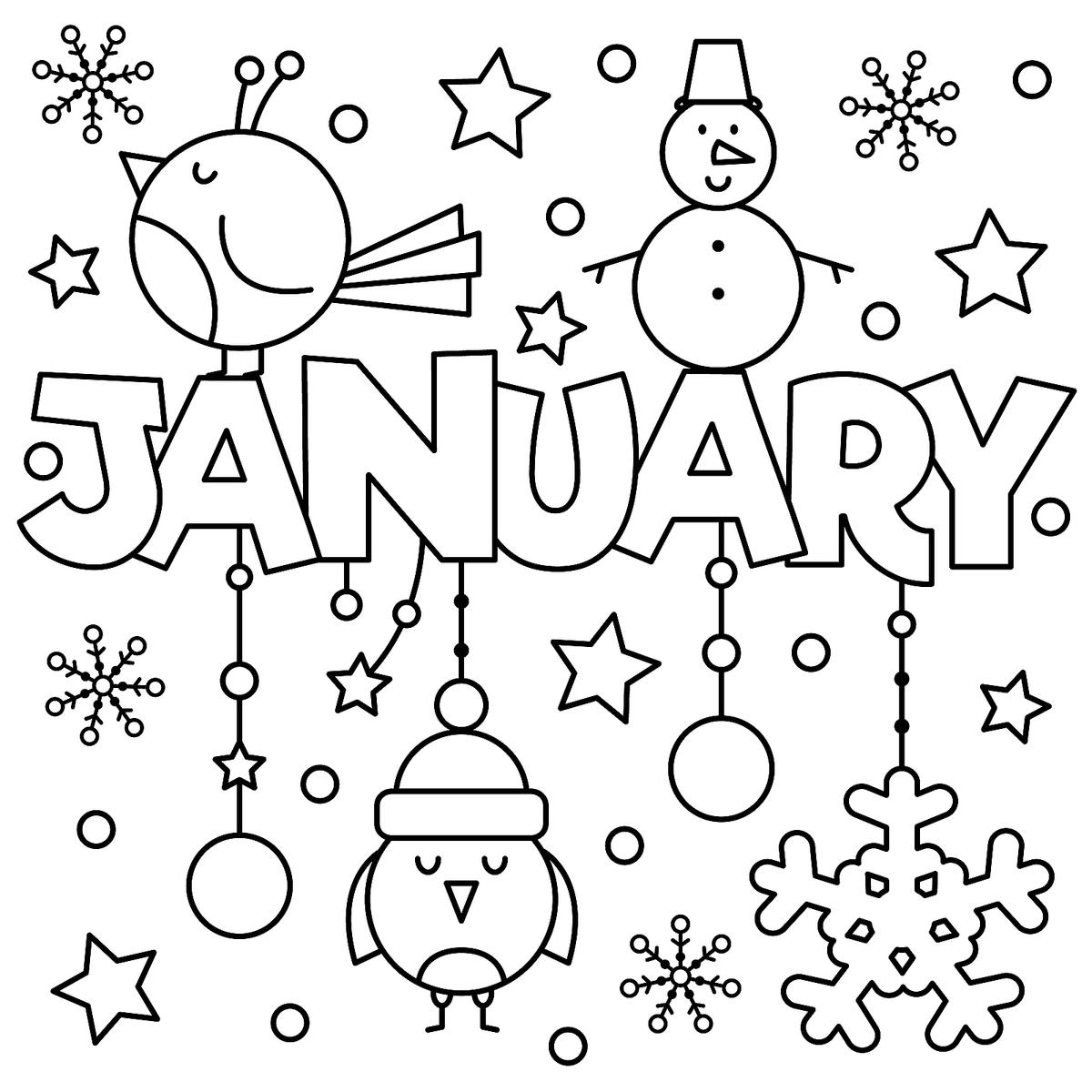 New Year & January Coloring Pages: Printable Fun to Help ...